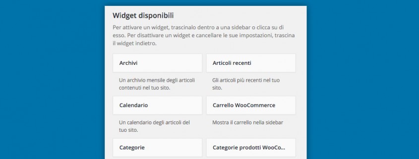 Cosa sono i Widget Wordpress e come si usano